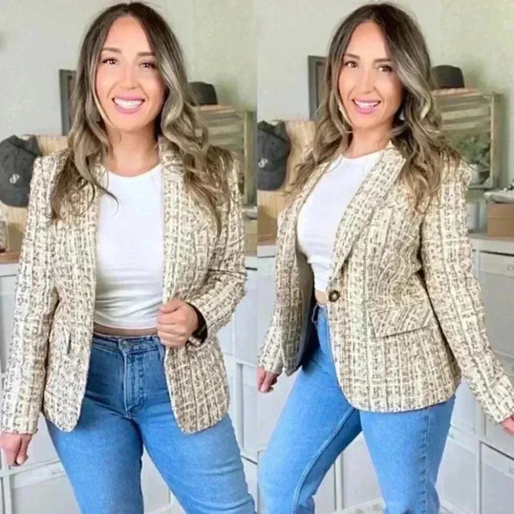 NWT Veronica Beard Tweed Cutaway Dickey Jacket Blazer Ivory Estate Size 2 - Picture 13 of 13